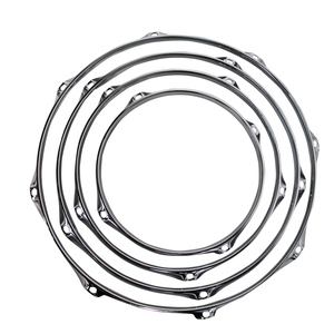 Accessori per Batteria all'Ingrosso: Cerchi per Rullante in Metallo Stampato di Varie Spessori (1.2mm, 1.5mm, 2mm) <span class=keywords><strong>e</strong></span> Diverse Dimensioni, con Fori Inclusi - Product Image 4