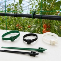 Attaches de câbles en nylon PA66 libérables de 250 mm pour treillis de jardin, irrigation goutte à goutte et fixation en serre