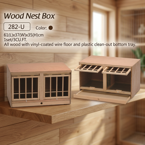 Nichoir en bois durable Crown 282-U avec porte pour oiseaux - Sûr, respirant, facile à assembler - Product Image 2