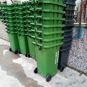 Утолщенные 240 литровые банки для мусора на колесах, уличная мусорная корзина, мусорная корзина с крышкой