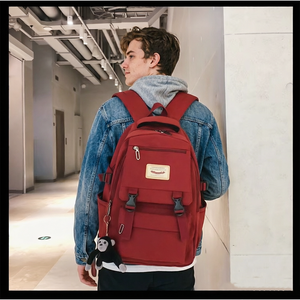 Mochila moderna para estudiantes universitarios, mochila ligera de nailon impermeable con múltiples bolsillos, elegante bolsa de viaje para adolescentes - Product Image 5