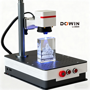 Dowin 3W 5W 10W Laser đánh dấu máy tinh thể Cube 3D laser bên trong kính Máy khắc - Product Image 1