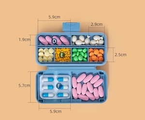 Nhựa cầm tay hàng tuần y học hộp lưu trữ với 5/8 khoang hàng ngày <span class=keywords><strong>Pill</strong></span> Organizer kín hàng ngày <span class=keywords><strong>Pill</strong></span> lưu trữ trường hợp - Product Image 3