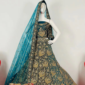 Lehenga Choli de mariage lourd de style indien pakistanais pour femmes avec broderie Blouse complète Dupatta pour adultes - Product Image 1