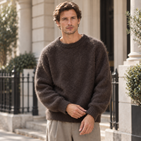 Pull en mohair personnalisé pour homme, décontracté, chaud, pour le quotidien, printemps-automne, en laine, doux pour la peau, confortable, coupe ample
