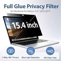 Filter Privasi 22.5 Derajat Anti Mengintip Perekat Penuh Pelindung Layar Anti Cahaya Biru untuk MacBook Pro Retina 15.4" A1398