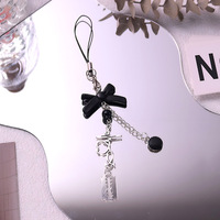 Breloques de téléphone portable Y2K, pendentifs mignons, porte-monnaie en plastique écologique, porte-clés papillon et cœur perlé de cristaux