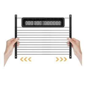 Expandable Roll-Up Dish <b>Drying</b> <b>Rack</b> with Expandable Storage Basket Dish Drainer <b>Drying</b> <b>Rack</b> Foldable Stainless Steel Drainer - Product Image 1