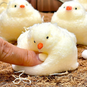 ของเล่นบีบซิลิโคนรูปลูกเจี๊ยบนุ่มนิ่มน่ารัก ขนฟู เนื้อสัมผัสนุ่มคล้ายดินน้ำมัน ของเล่นบีบคลายเครียด ของเล่นฟิดเจ็ต ขายส่ง - Product Image 3