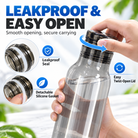 Bouteille d'eau réutilisable en Tritan, 400 ml et 550 ml, avec logo personnalisé, sans BPA, anti-fuite, avec 3 options de couvercle – Vente en gros