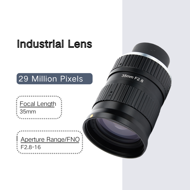 Machine Vision Lens 35mm F2.8 F-Mount 29MP Large Format for Precision Measurement