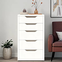 Armoire à dossiers en bois moderne à 5 tiroirs, poignées dissimulées, gain de place, écologique, grande capacité, organisateur certifié CE pour la maison