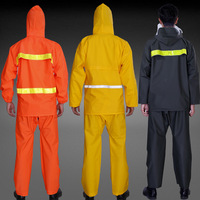 Ensemble imperméable réfléchissant pour la livraison à emporter et la randonnée, pantalon et veste, en tissu tricoté épais, vente en gros usine