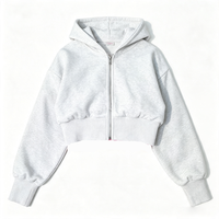 Ensemble deux pièces personnalisé pour femme : robe à capuche zippée et pantalon de survêtement en coton bouclette délavé, style décontracté automne, écoresponsable