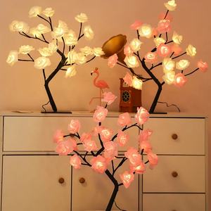 Lampe <span class=keywords><strong>de</strong></span> <span class=keywords><strong>table</strong></span> Led Rose fleur romantique veilleuse mariage chambre <span class=keywords><strong>d</strong></span>écoration intérieure bonsaï <span class=keywords><strong>arbre</strong></span> lumière - Product Image 1
