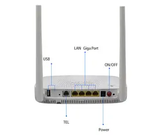 사용자 정의 소프트웨어 FTTH XPON ONU 4GE 1POTS WIFI GPON/EPON OLT 듀얼 밴드 모뎀 XPON ONU RATE와 호환 가능