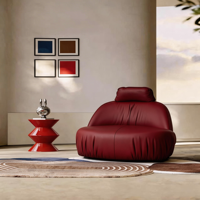 Fauteuil lounge surdimensionné de luxe moderne, rembourré en mousse haute résilience 45D, avec base en acier carbone pour salon