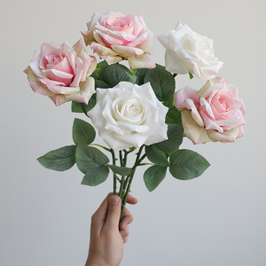 <b>Artificial</b> Rose <b>Bouquet</b> Silk Flowers Pinkish Purple High Simulation Home Decor Living Room Dining Table Decoration - Product Image 4