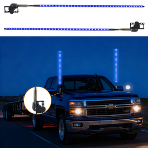 Luci LED a Frusta Trasparenti da 4FT 12V con Telecomando, Antenna Danzante <span class=keywords><strong>RGB</strong></span>, Asta Portabandiera - Product Image 6