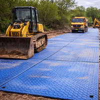 Tapis de protection de sol antidérapants en HDPE à installation facile avec découpe CNC, tapis de route temporaire portable pour chantier extérieur