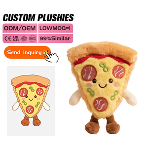 Cuscino a Forma di Pizza Personalizzato con Ricamo <span class=keywords><strong>Cartoon</strong></span>, Morbidissimo Peluche Giocattolo a Forma di Cibo, Deliziosa Fetta di Pizza - Product Image 1