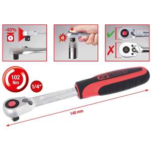 KS TOOLS 1/4 "SlimPOWER Trinquete reversible, 72 dientes - Product Image 3