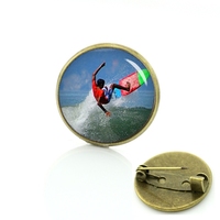 Broches sportives personnalisées, artisanat métallique fantaisie, épingles d'équitation, badges silhouette équestre, course de chevaux, plongée sous-marine, surf