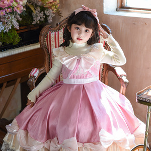 Vestido de Princesa con Lazo y Tutú para Niñas, Color Rosa, Verano 2026, Estilo Haute Couture, para Cumpleaños - Product Image 4
