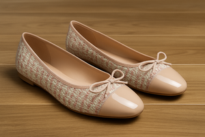 Chaussures <span class=keywords><strong>de</strong></span> luxe confortables 2025 pour femmes : <span class=keywords><strong>Ballerines</strong></span> élégantes en tweed avec nœud et bout verni, à enfiler, pour l'été - Product Image 6