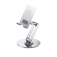 Support de téléphone et tablette rotatif tout métal BONCARTECK S587, support de bureau pliable en alliage, support paresseux pour diffusion en direct, vente en gros