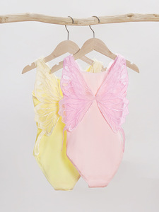 Justaucorps de ballet sans manches à dos papillon mignon 2026 pour filles, justaucorps d'entraînement en coton pour enfants, tenue de danse pour spectacle - Product Image 2