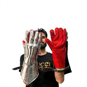 Gants de guerrier médiévaux faits à la main en acier inoxydable, 16 pouces, plaqués argent, pour reconstitution historique - Product Image 4