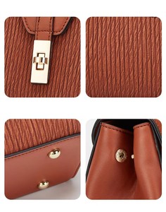 Conjunto de Bolsas de Designer com LOGO Personalizado <span class=keywords><strong>4</strong></span> em <span class=keywords><strong>1</strong></span>, Bolsa de Mão de Couro PU com Listras Verticais, Conjunto de Bolsas de Luxo para Mulheres - Product Image 3