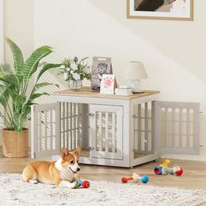 Étagère murale pour micro-ondes en métal et bois robuste de 32 pouces avec tiroir supérieur étanche, couleur personnalisable - Product Image 3