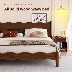 <span class=keywords><strong>Choosy</strong></span> Bắc Âu 1.68M Nhật Bản Retro giường đôi mềm mại hiện đại tối giản sóng Thiết kế rắn GỖ NỘI THẤT PHÒNG NGỦ chủ giường cưới - Product Image 6
