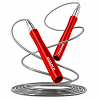 Cordon de saut professionnel de haute qualité à double roulement, poignée réglable en alliage d'aluminium, autobloquant, logo/couleur/cordon personnalisés MOGOLD