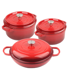أواني طبخ مطبخ من الحديد الزهر من المينا - Product Image 3