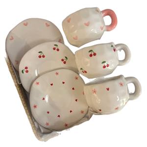 Ins mignon Girly pétri à la main tasse en céramique irrégulière créatif dessiné à la main tasse à café Logo personnalisé nordique Latte Cappuccino tasse - Product Image 5