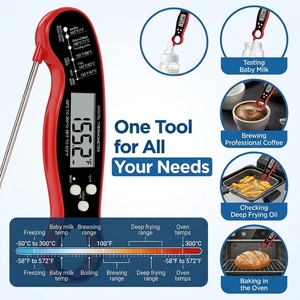 Thermomètre alimentaire numérique précis rapide sonde pliable pour gril cuisson accessoire de cuisine résistant à l'eau pour Camping en plein air - Product Image 5