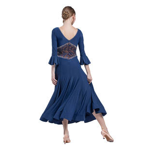 M-1750 גברת של בפועל סלוניים שמלת סטנדרטי למבוגרים ביצוע אימון מודרני ואלס ריקוד לטיני ריקוד ארוך שמלת למכירה - Product Image 5