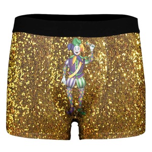 Newest Shiny Green Purple Underwear Mardi Gras Print Mens Briefs <strong>Shorts</strong> - Product Image 3