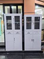 Archivador de Acero Moderno Zhenke 2026 con 2 Cajones y 2 Puertas de Vidrio, Mueble de Almacenamiento para Oficina y Archivo Gubernamental