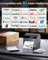 Imprimante d'étiquettes d'expédition USB A64M avec bac à papier intégré, thermique 4x6, pour les petites entreprises et les colis d'expédition