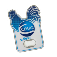 Ouvre-bouteille en métal inoxydable rectangulaire personnalisé avec impression époxy par sublimation, design unique pour une ouverture facile