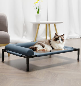 Groothandel Zomer Huisdierenbed Buiten Wasbaar Ademend Mesh Oxford Stof Verhoogd Kampeerbed Voor Kattenhond Effen Patroon Doos - Product Image 1
