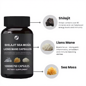 Cápsulas de Shilajit, Musgo Marino y Melena de León Ausreson, Suplemento Herbal 3 en 1, Cápsulas de Shilajit, Melena de León y Musgo Marino - Product Image 3