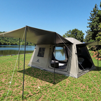 Tentes de camping familiales en tissu Oxford imperméable à une couche de grand dôme de luxe personnalisées en usine pour les aventures pliantes en plein air