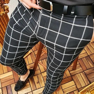 بنطلون رجالي أوروبي كاجوال متعدد الألوان كاروهات أنيق بقصة نحيفة بنطلون رسمي بدلة رجالي بتصميم قطعة واحدة مقاس <span class=keywords><strong>M</strong></span>-3XL - Product Image 4