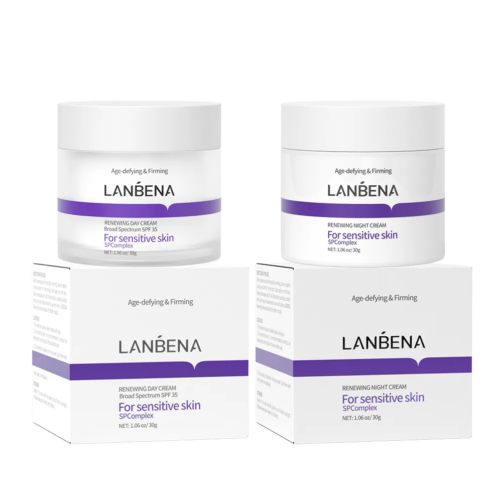 LANBENA krim retinol pemutih terbaik, Krim Wajah emas 24k anti Jerawat, esens perawatan kulit harian dasar make-up wajah