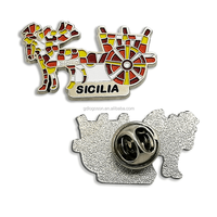 Carretto Siciliano Souvenir Insignes Sicile Plage Palerme Carretto Chariot Mosaïque Italie Émail Maquette